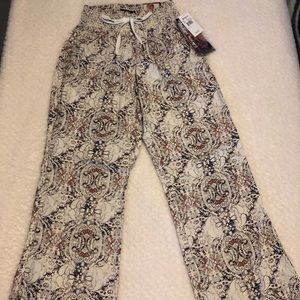 Loose linen printed pants